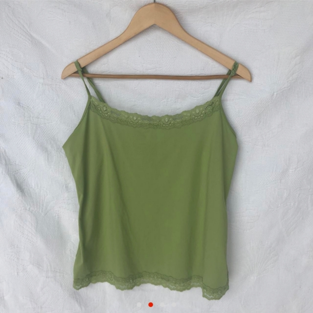 Vintage Y2K Lime Green Lace Camisole